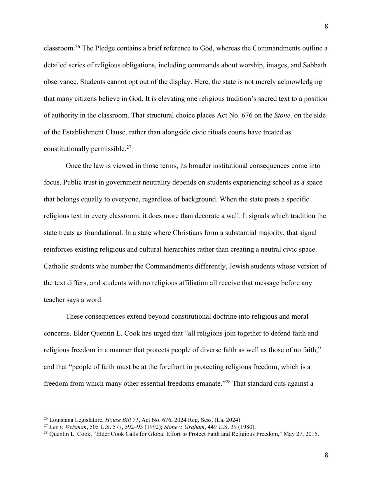 Roake v. Brumley: Judicial Delay Undermines Religious Freedom, page 8 of 13