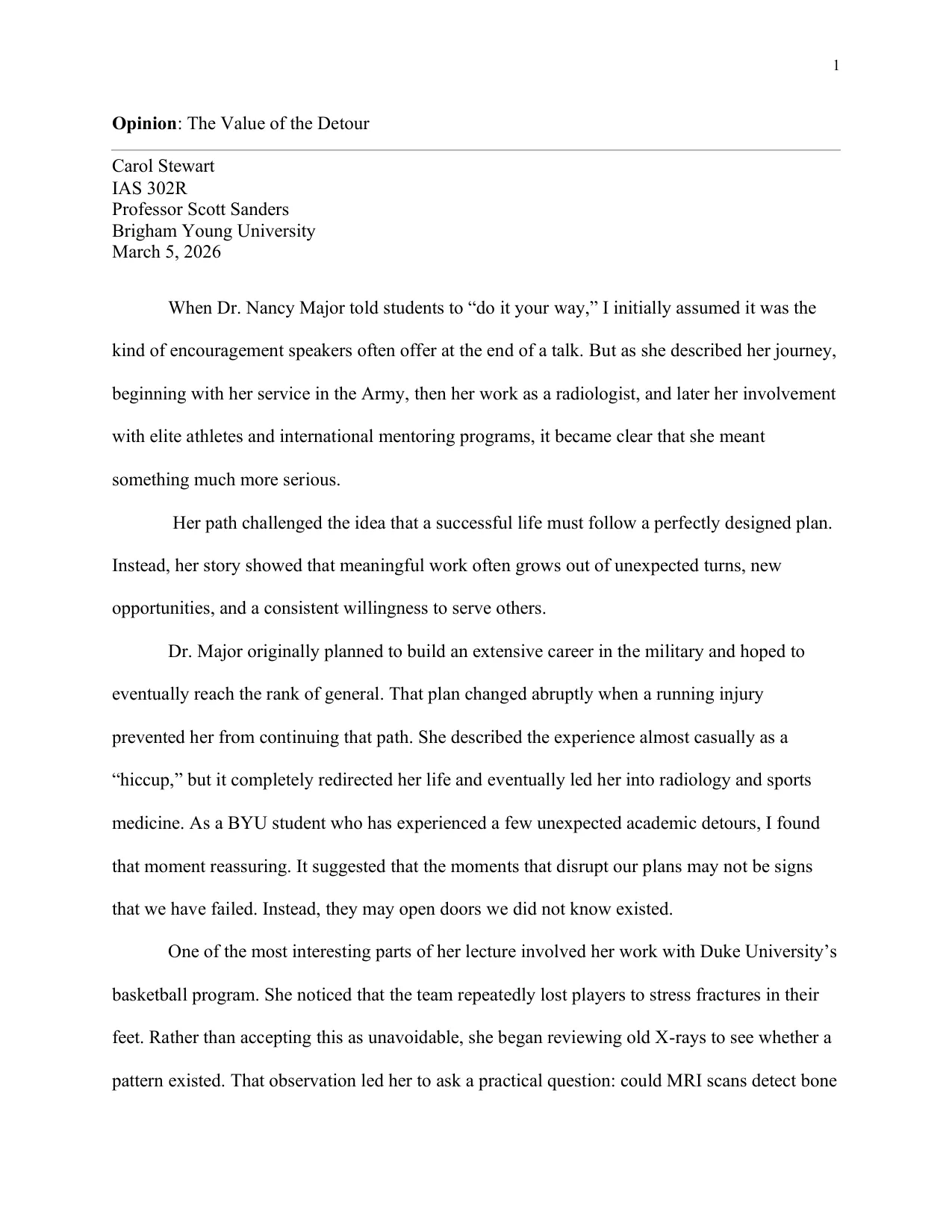 Opinion: The Value of the Detour, page 1 of 4